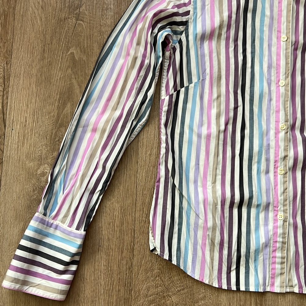 Thomas Pink Women’s Long Sleeve Striped Multicolor Button Down Top Size: 8 - Picture 6 of 17
